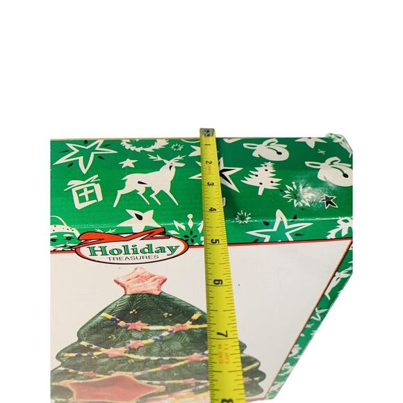 Vintage Chip Dip Platter World Bazaar’s Christmas Tree Condiments NIB New In Box - Picture 12 of 13